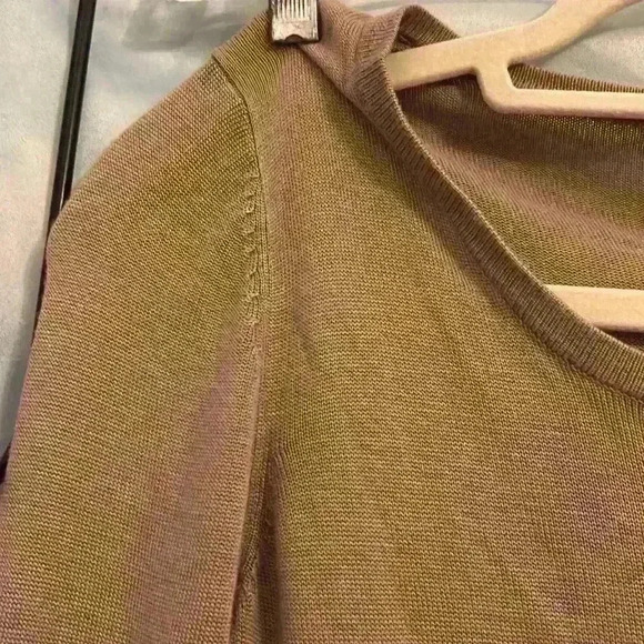 Evolution by Cyrus Geometric Tan Orange and White Knee Length Dress - Picture 9 of 17